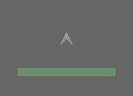 落下するやじり型