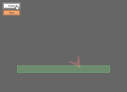 スリープ時の回転操作で床にめり込むやじり型